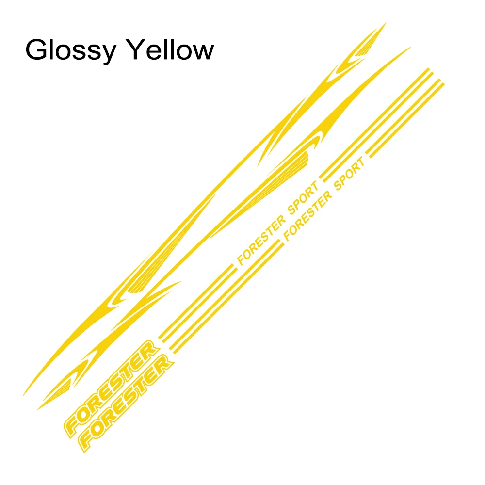 Наклейки для боковой отделки двери автомобиля для Subaru Forester XV Outback виниловые наклейки в полоску на юбку автомобиля наклейки на тело аксессуары - Название цвета: Glossy Yellow