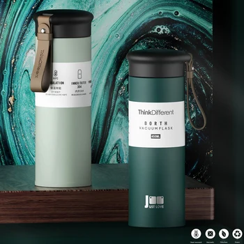 

Tea Infuser Vacuum Thermos Bottle 450ml Insulated Tea Cup Travel Home Office Termos Double Wall 304 Stainless Steel Tumblers