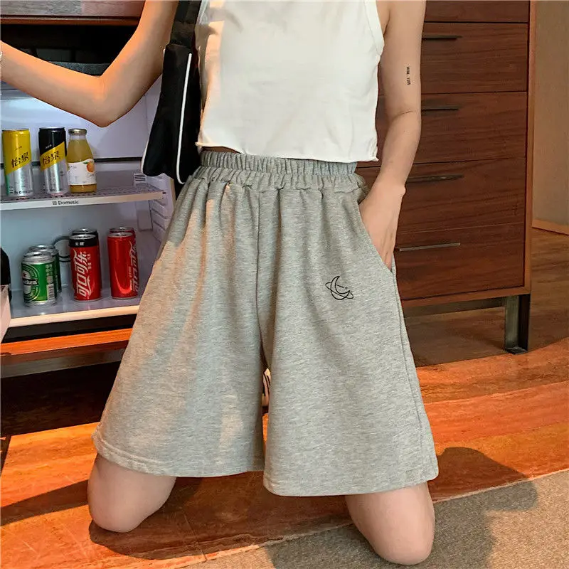 paperbag shorts Shorts Women Embroidery Elasticity Lovely Girls Korean Style Sweet Students Harajuku Colorful Simple Oversize Trousers Female swimming shorts