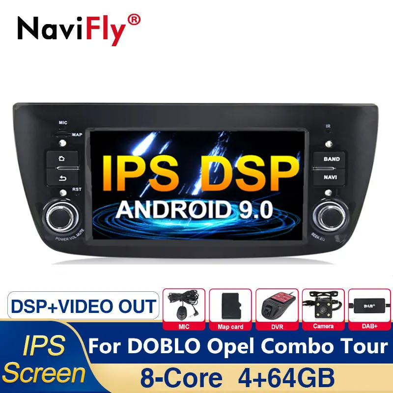 

Android 9.0 8Core IPS DSP Car dvd radio multimedia player GPS Navigation For FIAT DOBLO Opel Combo Tour 2010-2015 WIFI BT RDS 4G