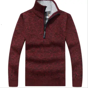 

OLOEY 2019 Autumn And Winter Casual knitwear Male Pullovers Half Turtleneck Classic Men's Sweaters Wool Plus size XXXL