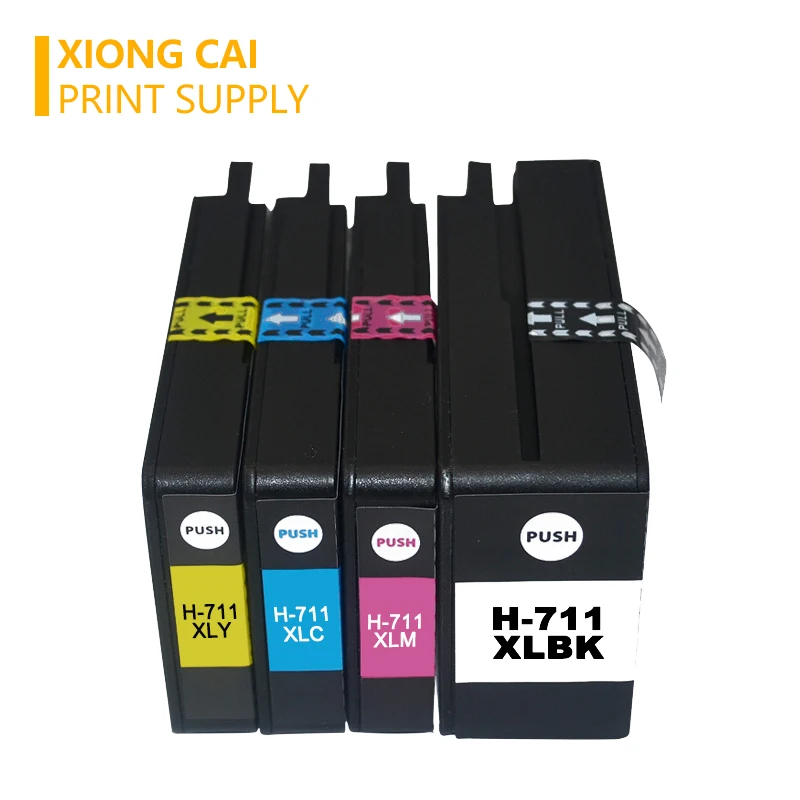 4 шт. совместимый для HP 711 711XL чернильный картридж DesigJet T120 T520 24/ 610/ T520|Чернильные