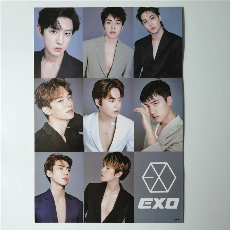 8*(42x29 см) Новые Kpop EXO настенные плакаты Наклейки подарок около XIUMIN SUHO CHANYEOL SEHUN