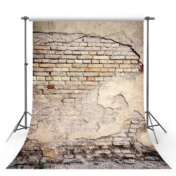 

TAIBO Wood Floor Backdrop Old Broken Brick Wall Photography Background Photo Studio Props