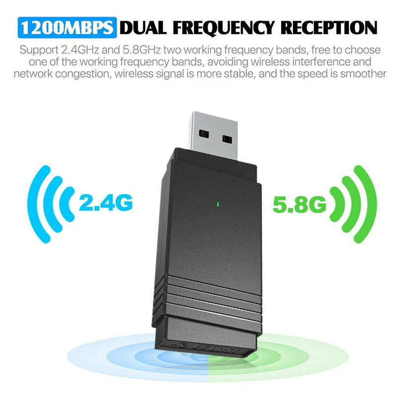 USB 3.0 Bluetooth 5.0 Transmitter Receiver 1200M WiFi Adapter Dongle AUX For TV PC 5G Network Card 2