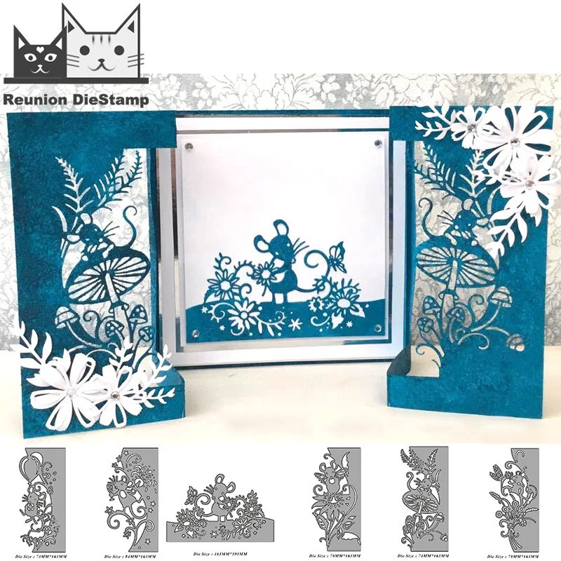 

Reunion Christmas Lace Frame Mouse Party Metal Cutting Dies DIY Scrapbooking Photo Album Decorative Embossing Paper Card Crafts