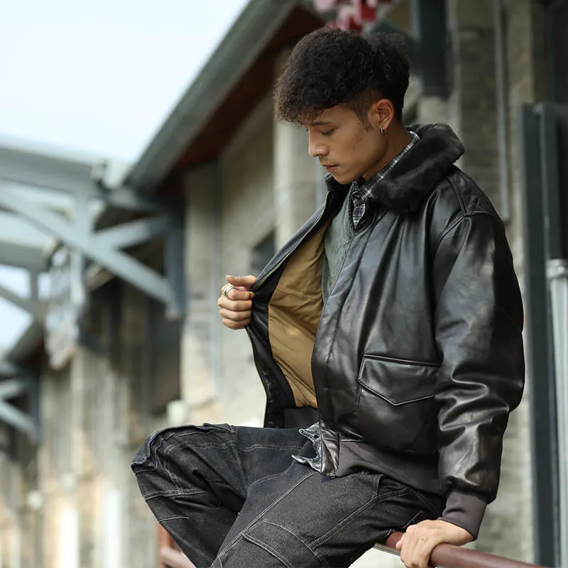 Mcikkny Men Pu Leather Bomber Jackets Coats Winter Motorcycle Air Force Leather Jackets Outwear Military (15)