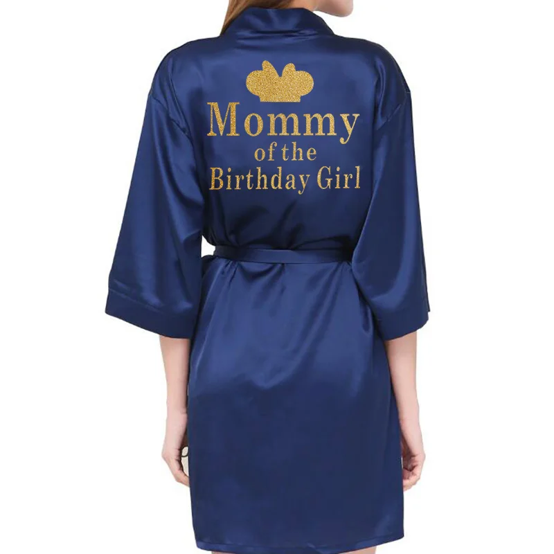 Women sleepwear, sleepwear pajamas: birthday girl & mother of birthday girl robe satin toddler baby women princess spa party favor ladies dressing gift kimono robes