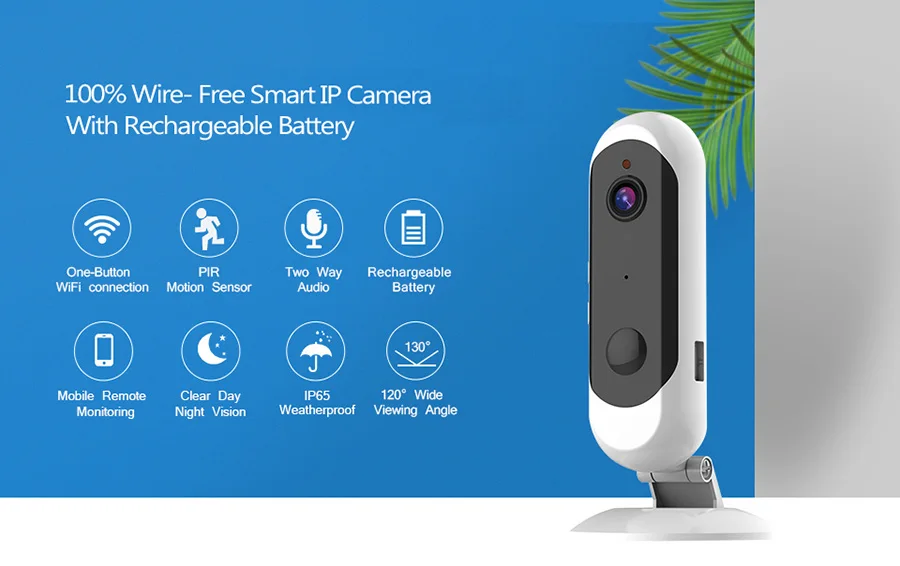 IP камера Sgooway с аккумулятором 1080p HD Wi Fi водонепроницаемая|Камеры видеонаблюдения|