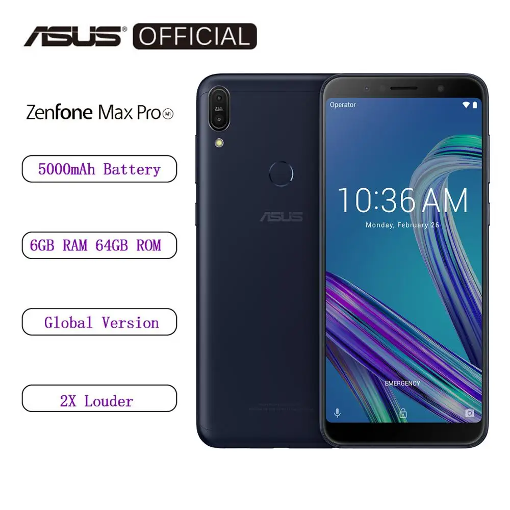 Asus ZenFone Max Pro (M1) ZB602KL глобальная версия SnapDragon 636 Android 8 1 6 ГБ 64 Гб дюймов 18:9 FHD +