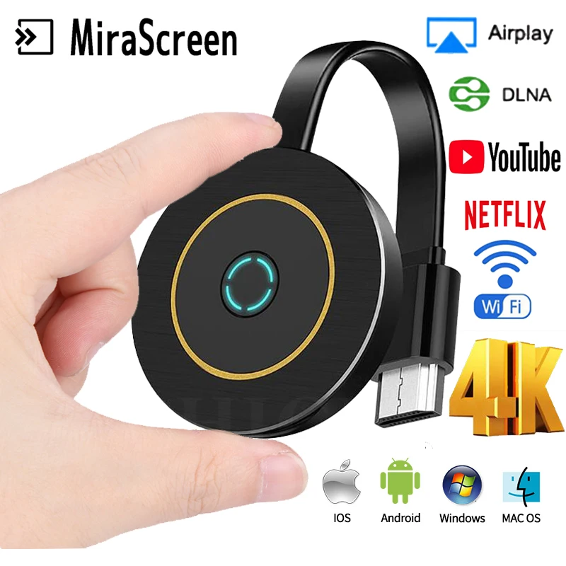 IFor 5G WiFi 4K TV Stick Anycast Miracast pour iOS Android TV Dongle Récepteur Anycast DLNA Airplay TV Stick pour Chrome 