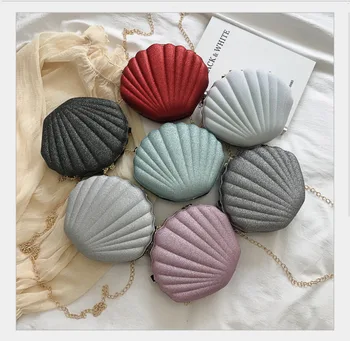 

New Fashion Women Shell Bag Simple Shiny Handbags Tote Chain Shoulder Bag Small Shoulder Bag For Ladies Messenger Bags