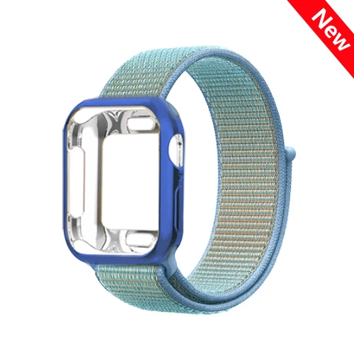 Sport Loop strap for Apple watch band case 4 5 3 44mm 40mm watchband nylon Breathable bracelet belt for iwatch band 3 42mm 38mm - Цвет ремешка: color 37