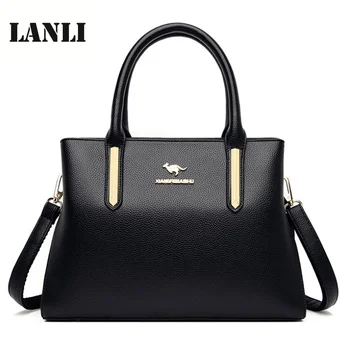 

Solid New Handbag Ladies large-capacity Middle-aged mother Soft PU Leather Bridal Wedding Bag for women Hand bags Luxury bag