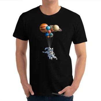 

Space Balloons Space Force Prevailing Mens Tshirts Normal Tops & Tees Pure Cotton Camisas Printed T Shirt EU Plus Size