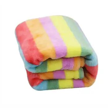 

90*70cm Rainbow Dog Blanket Soft Warm Flannel Pet Dog Blankets Cute Dog Cat Bed Mat Air Condition Cover Cushion for Dogs