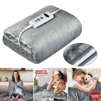 

Electric Heating Blanket Washable Home Bedroom Winter Warm Multipurpose Adjustable Temperature Flannel Soft With Timer Office