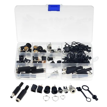 

1 BOX DIY DC 5.5x2.1mm Male And Female Head Connector Boxed DC Head Socket Sample Set With Waterproof Plug DC5.5*2.1mm