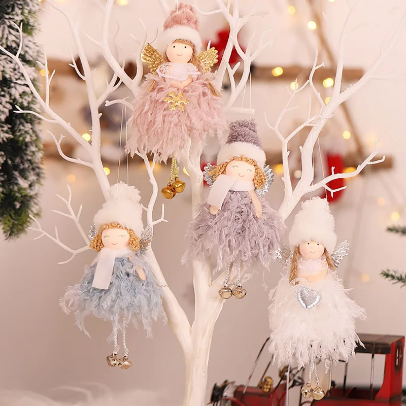

New Christmas Decorations Creative Cute Mini Bell Smiling Face Angel Hanging Christmas Tree Pendant