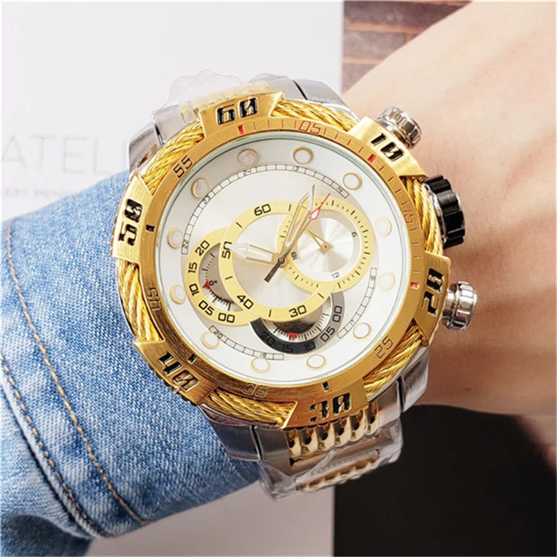 INVINCIBLE Mens Quartz Watch Chronograph Tachymeter Stainless Steel Watches Undefeated Invicto Reloj De Hombre For Dropshipping | Наручные