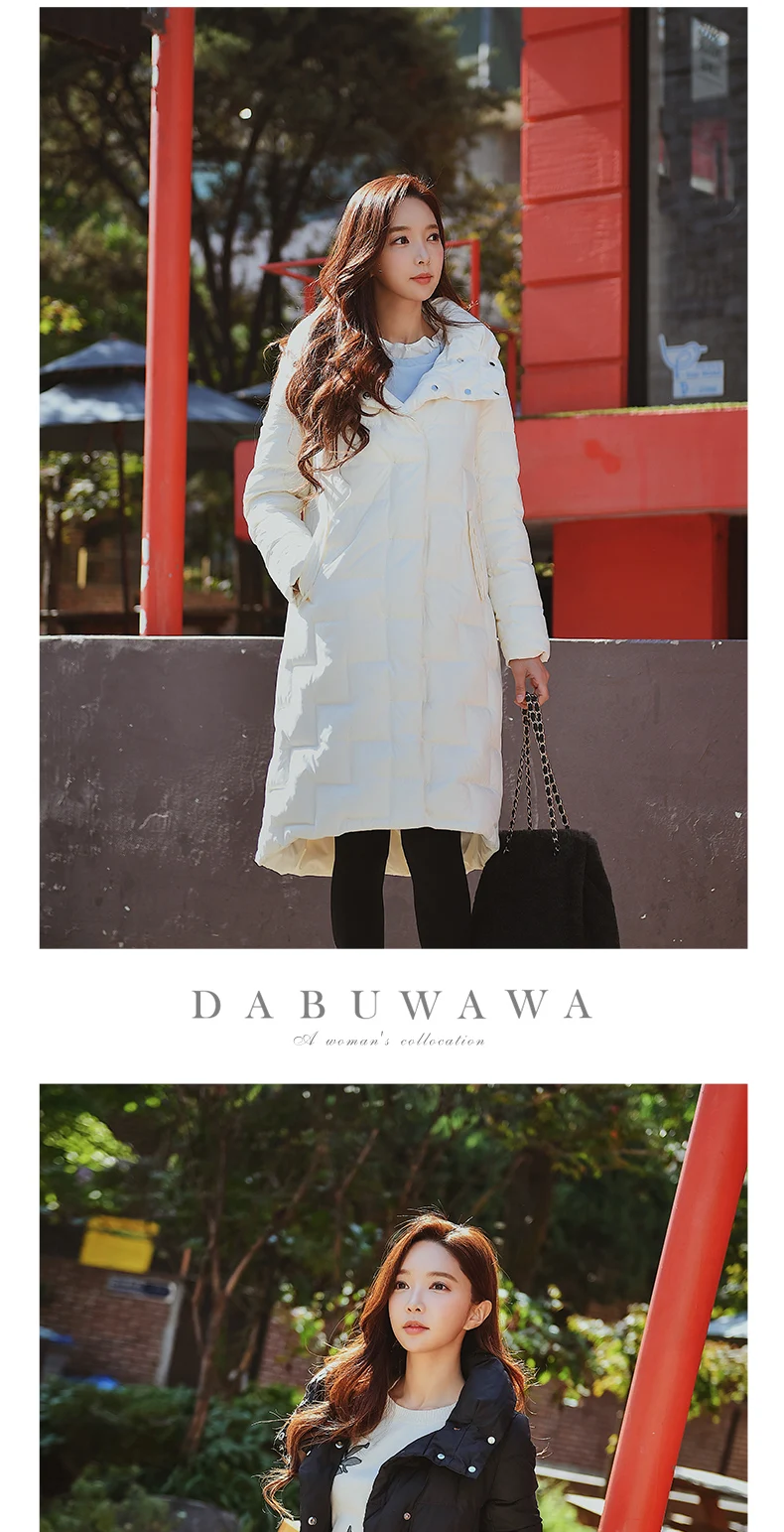 Dabuwawa зимнее Стеганое пальто с капюшоном, парка, Женская Повседневная теплая верхняя одежда с карманами, парки, толстое Женское пальто D18DDW033