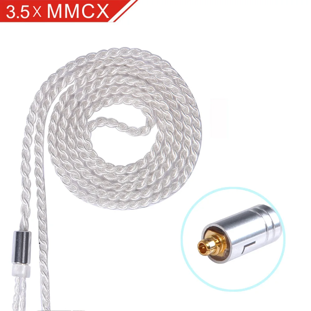 FDBRO 4 ядра бескислородная медь посеребренный кабель для наушников 3,5 мм Diy провод для наушников MMCX 2PIN A2DC кабель - Цвет: MMCX Silver