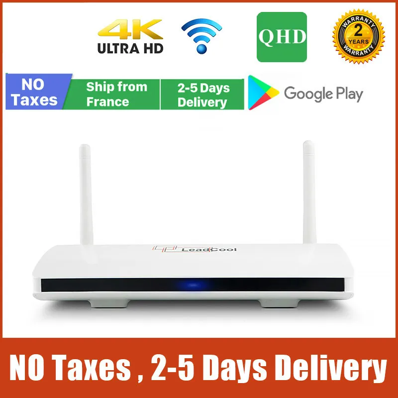 US $61.09 Full HD Leadcool QHDTV Android 90 Smart TV Box French warehouse no tax Quad core 8G 16G QHDTV code Leadcool TV Set Top Box