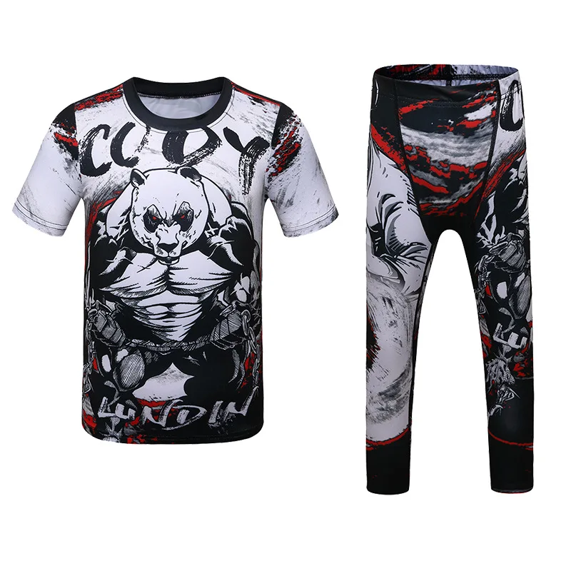 MMA Rashguard Kids T-shirt +Pants Jiujitsu Bjj Boxing Jerseys Compression Children Gym Clothes Muay Thai Clothing Sets | Спорт и