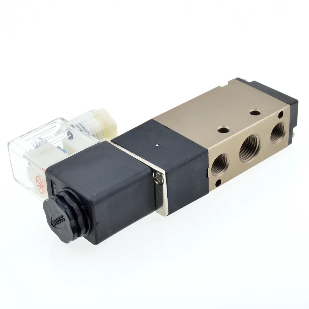 4V210-08 AC220V 110V DC 12V 24V 2 положения 5 порт/способ однокатаная пневматическая воздушная Регулировка электромагнитный клапан