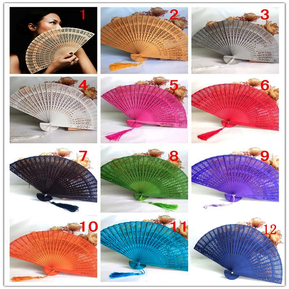 

Wedding Hand Fragrant Party Carved Bamboo Folding Fan Chinese Style Wooden Hand Fan Ladies Fans Abanicos Para Boda G815