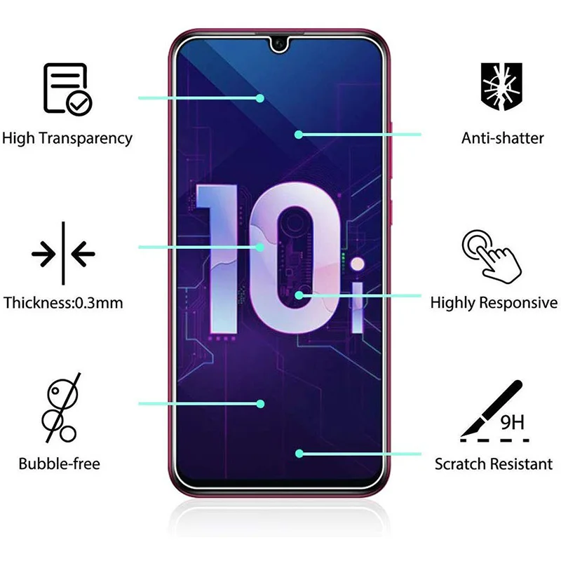 2 шт закаленное стекло для huawei Honor 10i, защита экрана 9H 2.5D, Защитное стекло для телефона huawei Honor 20 Lite