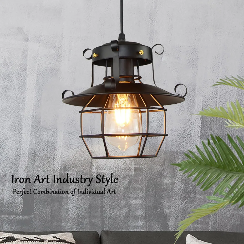 Vintage Industrial Style Metal Fishermans Cage Pendant Light Lamp Shades Household Lighting Accessories Home Lamp #25