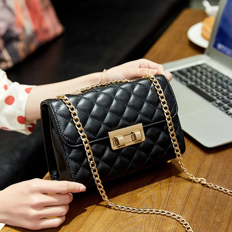 

Amoy Printed Leather Goods 2019 Summer New Style Fashion Graceful Lozenge Chain Bag Shoulder Bag Bag Shoulder Bag WOMEN'S Bag