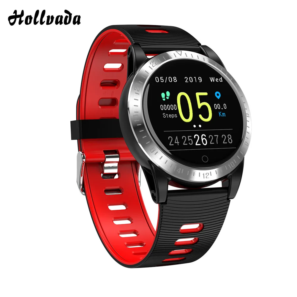 black red AK19 smart watch 1,3 дюймовый экран IP68 водонепроницаемый смарт-браслет-измеритель пульса Мониторинг Артериального Давления кардио-браслет - Цвет: black red