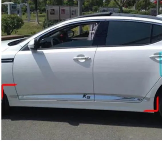 2011- для Kia K5 Высококачественная ABS Хромированная накладка молдинги Боковая дверь украшение