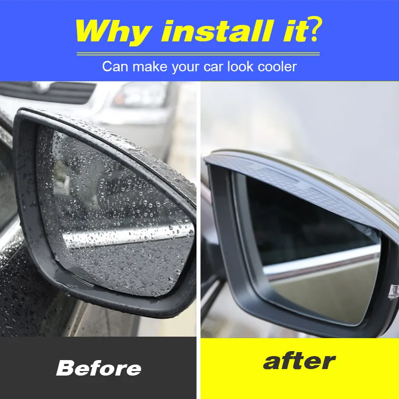Vtear for Haval F7 F7X rearview mirror rain eyebrow Awnings & Shelter car rainproof blades mirror visor protector cover sticker