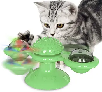 

windmill cat toy Turntable Teasing Interactive cat toys interactive with Catnip Cat Scratching Tickle Pet ball toys Cat Supplies