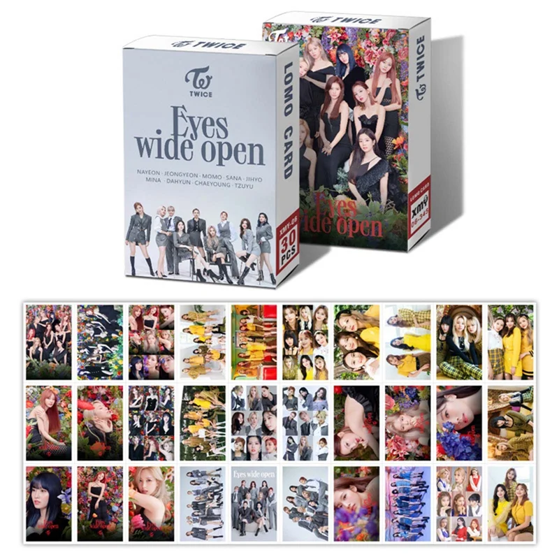 30pcs Box Kpop Twice New Ablum Eyes Wide Open Photocard Lomo Card Self Made Cards For Fans Collection Stationery Stationery Set Aliexpress