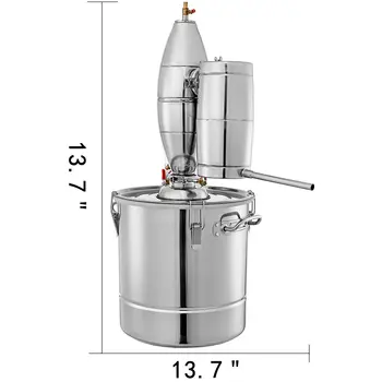 

30L Stainless Steel Alcohol Distiller Home Brew Kit Moonshine Wine Making Boiler