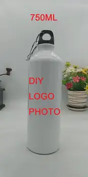 

750ML Bottle DIY customize colorful print LOGO photo for Travel Sport Easy take bike with hook Travel Aluminium Portable MAZWEI