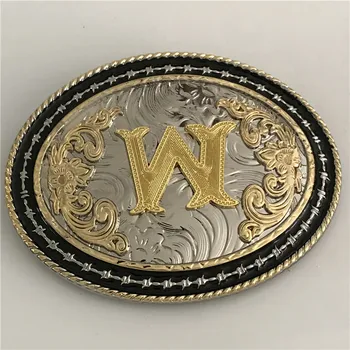 

1Pcs Cintura Cowboy Golden W Letter Belt Buckles For Men/Women