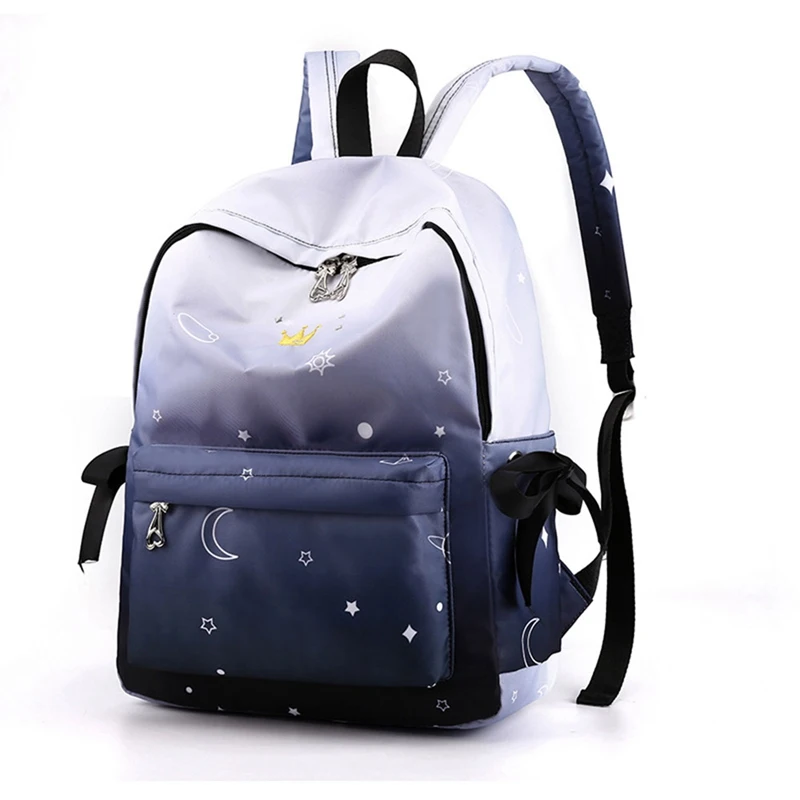 

1 PC Waterproof Women Gradient Color Backpack Girls Children School Bags Big Capacity Satchel Double Shoulder Backpack Dropship