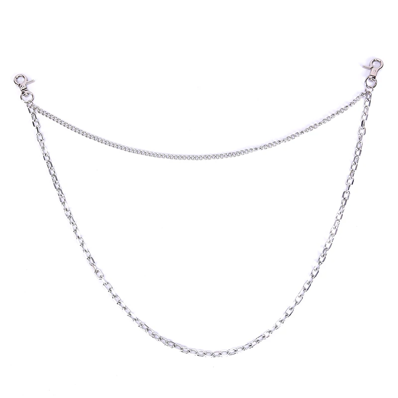 NEW Double Layer Rock Punk Hook Trouser Pants Waist Link Belt Metal Chain Hip Hop Belts Chain For Women Men Clothes Accessories