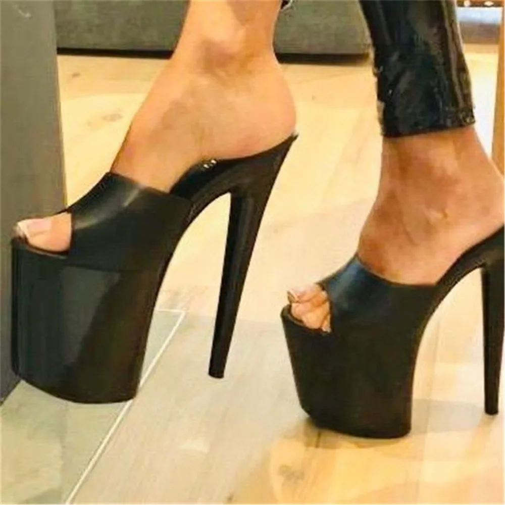Summer 20-centimeter stiletto slippers, sexy 8-inch heels, spray-painted soles, party shoe clubs, pole dancing shoes