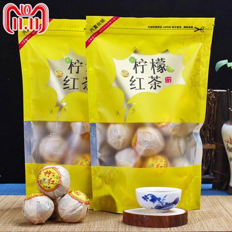 

Chinese Fujian lemon Red tea The Premium lemon Balck Tea Beauty Slimming Diuretic Down Three Green Food Black tea