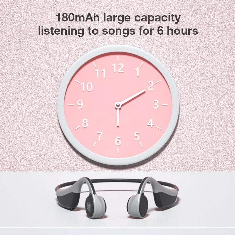 Sport Bone Conduction Bluetooth Headset Wireless with Microphone Touch Type Bilateral Stereo Waterproof Multipoint Link USB 5.0