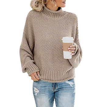 

Pullovers Knitted turtleneck sweater women fall winter 2019 new fashion clothes long sleeve office ladies casual elegant sweater