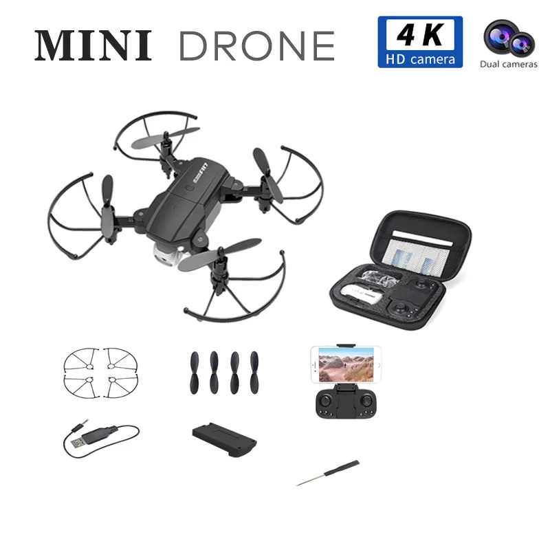 Мини-дрон на радиоуправлении с wi-fi FPV 720P/4K HD двойная камера режим удержания высоты