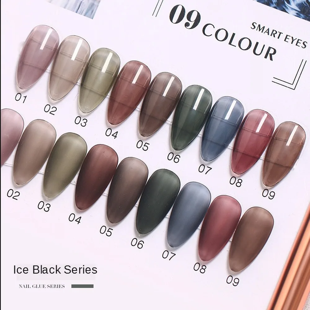 

8ml Ice Transparent Black Uv Gel Nail Polish Jelly Transparent Color Long-lasting Non-Toxic Phototherapy Gel Nail Shop Special