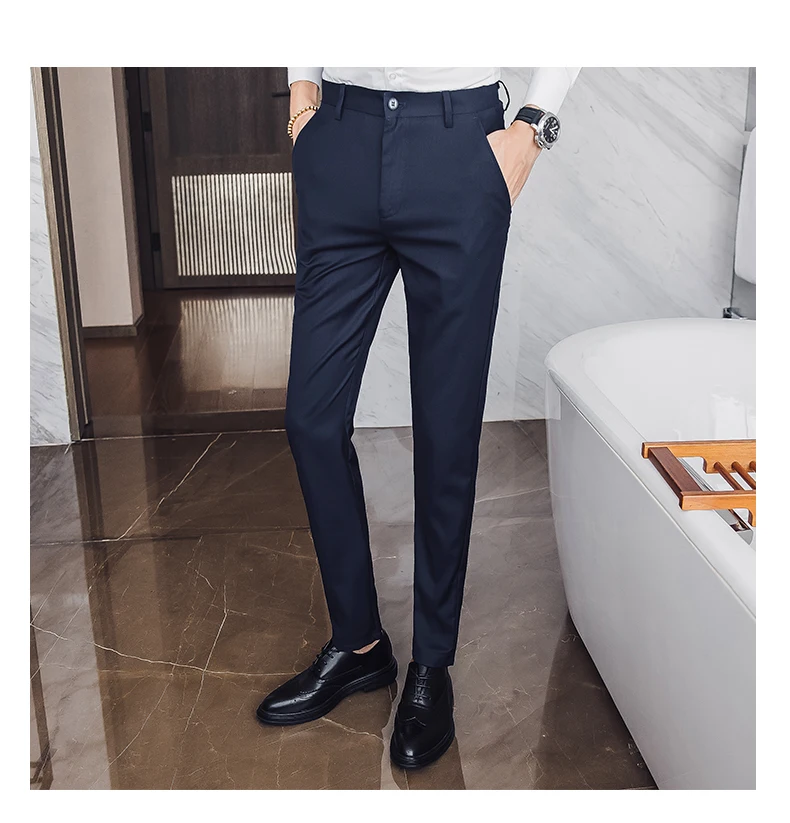 Новые высококачественные товары хлопок мужская однотонная официальный деловой костюм брюки/превосходное качество мужской костюм для отдыха брюки